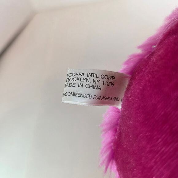 Goffa Pink Blue Green Plush Teddy Bear with Bow ~11.5" Sitting Stuffed Animal - Picture 7 of 10